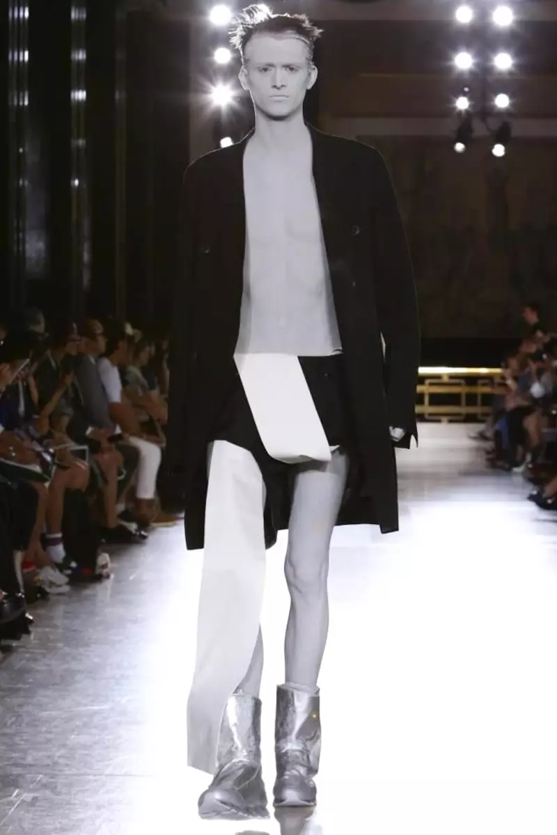 Rick Owens, Moška oblačila, pomlad poletje, 2015, modna revija v Parizu