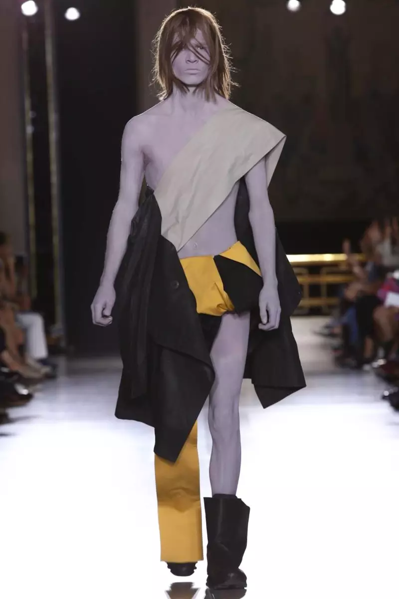 Rick Owens, Muška odjeća, proljeće ljeto, 2015., modna revija u Parizu