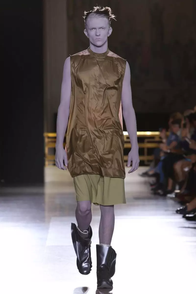 Rick Owens, Moška oblačila, pomlad poletje, 2015, modna revija v Parizu