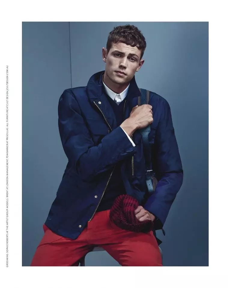 Model Tom Barker na Brent ala na ibe nke June mbipụta nke GQ Australia, starring na a nautical themed nchịkọta akụkọ, lensed site photographer Jordan Graham.