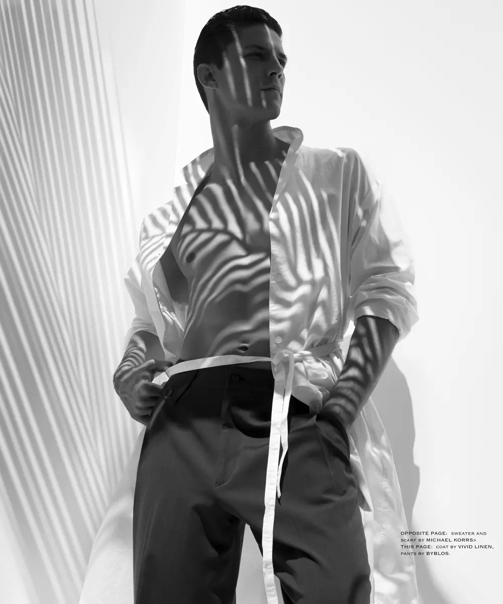 Venice Magazine présente un nouvel éditorial de mode interprété par Karl Simone avec le mannequin Bart Grzybowski de Front Managementstyled by Jenesee Utley.