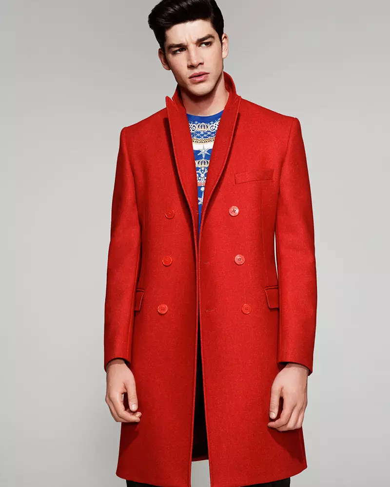 Красное пальто мужское длинное