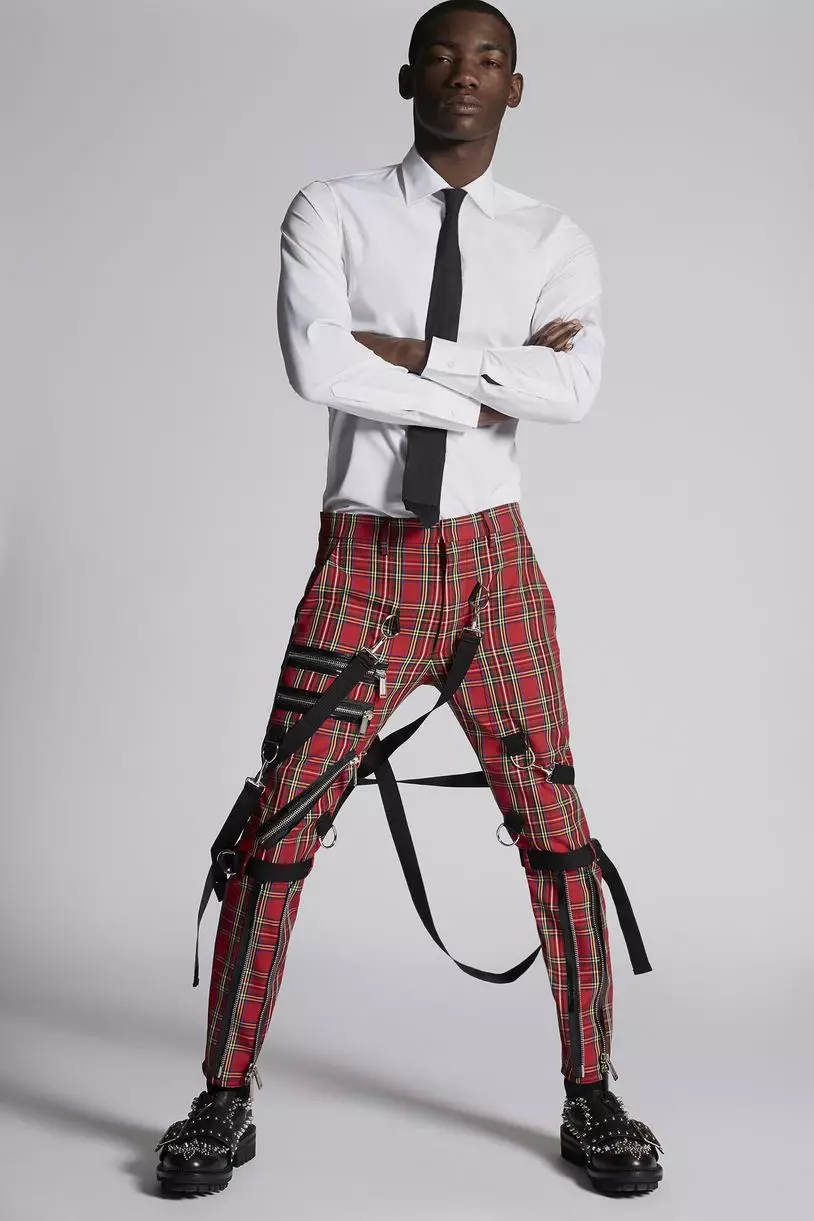 Medium Check Bondage Pants