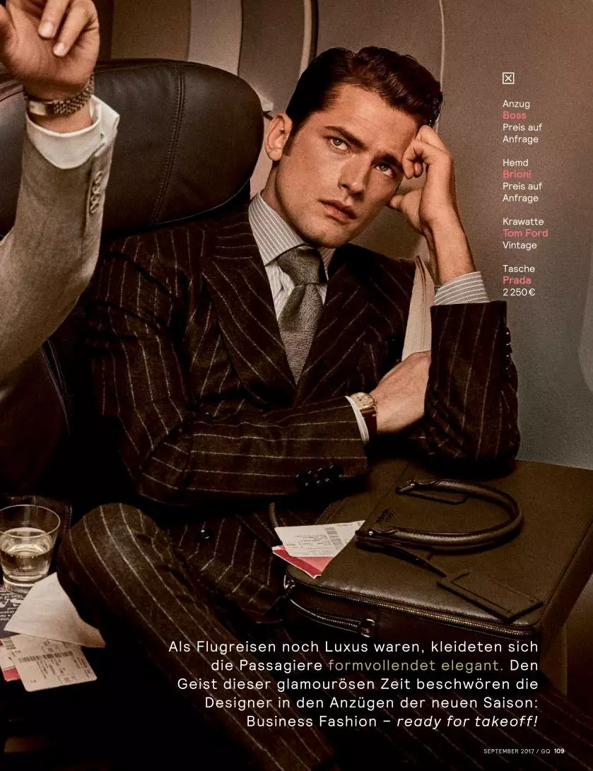 GQ Germany ספטמבר 2017: Sean O'Pry & Ollie Edwards מאת Giampaolo Sgura "Business Class"2