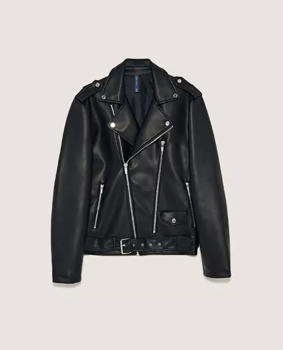 Faux kwi biker jakèt pa ZARA $101.19 USD