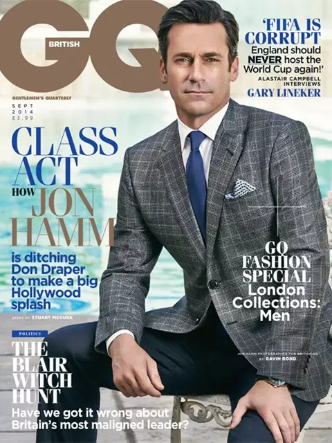 #GQ UK Îlon 2014 : #actor Jon Hamm (Jonathan Daniel Hamm) ji hêla Gavin Bond ve.