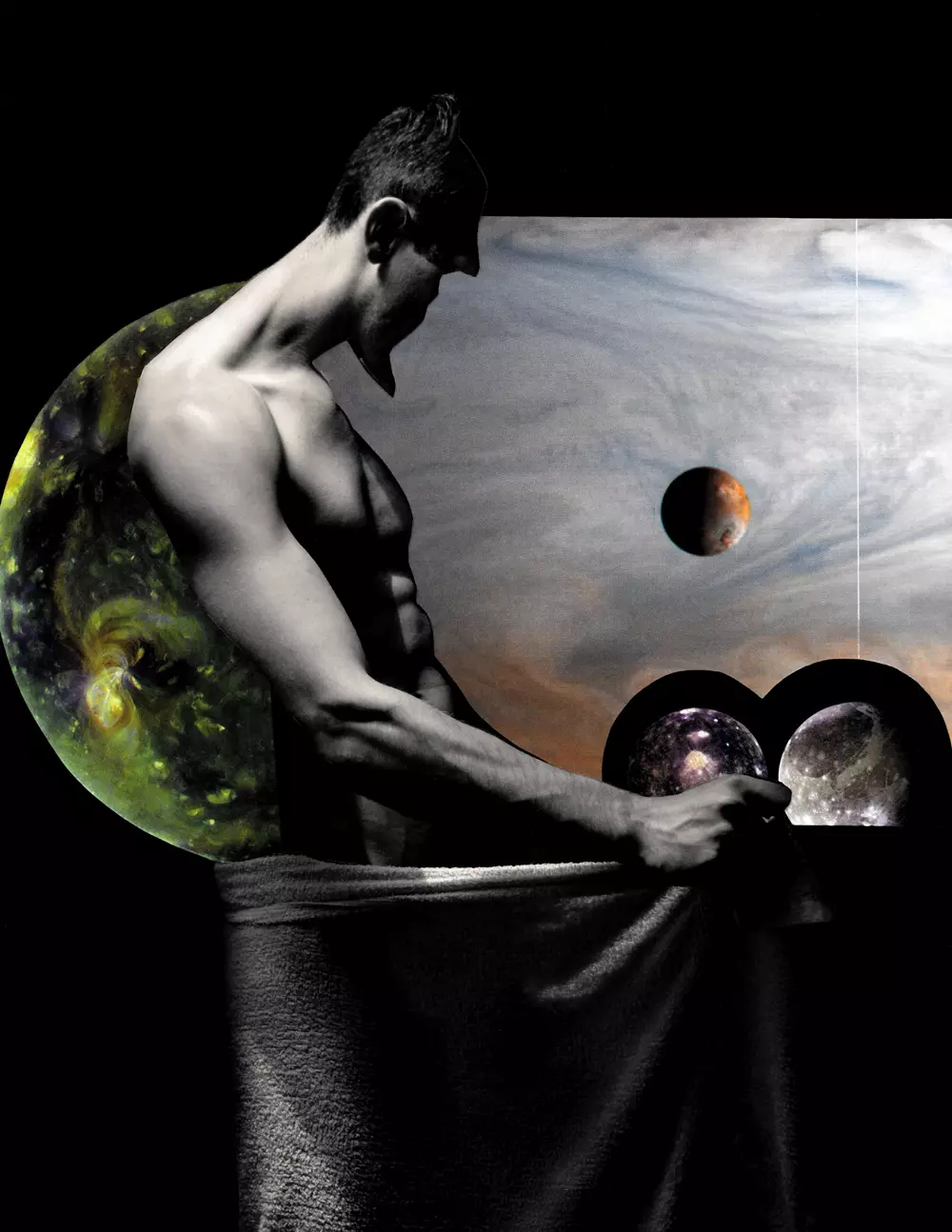 Ang Space Odyssey ay ang bagong art experimental photographer ni Srdjan Sveljo na nagdaragdag ng art collage ng artist na si Maxwell N. Burstein.