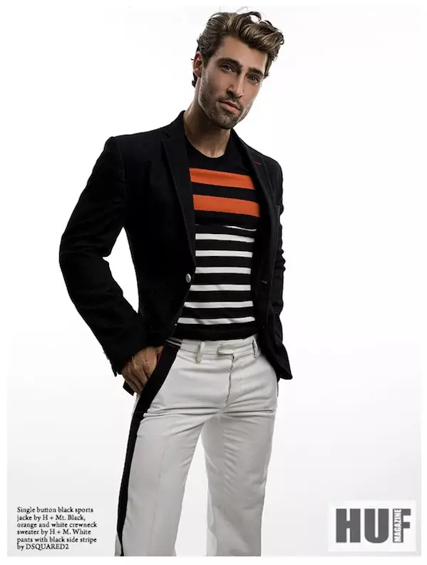 MichaelRannelli StripeSwtrBlkSprtsJktBlankaPntsWBlkFlankstrioHUFMag