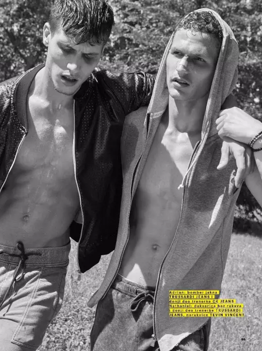 Workouts & Brotherhood check "Trijumf" sur Esquire Serbie, le nouvel éditorial de fitness d'août 2016 avec Nathaniel Visser, Adrian Cardoso, Thor Henriksen et Lucas Garcez, photographié par Fabrizio Scarpa.