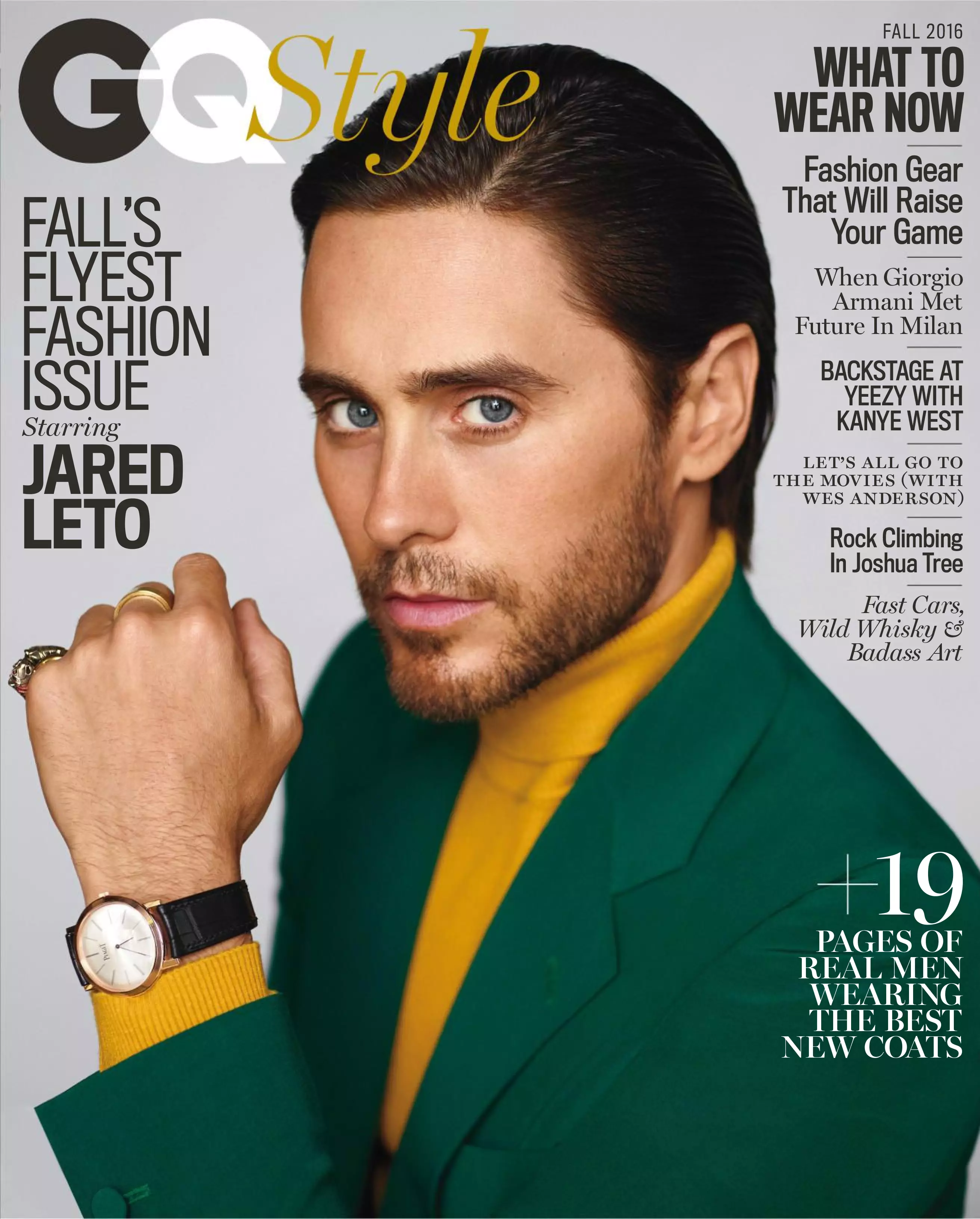 US GQ Style jeseň 2016: Jared Leto od Thomasa Whitesidea. Ale toto je dosť možno to najlepšie, čo som od herca Jareda Leta videl. Veľmi zrelé, elegantné a dobré farebné párovanie. Mohlo by to byť takmer hodinová kampaň. Úvodník vyzerá trochu vyčistený, ale je to verné štýlu Thomasa Whitesidea, ktorý je napodiv dosť hlboko v posteli s Time Inc.