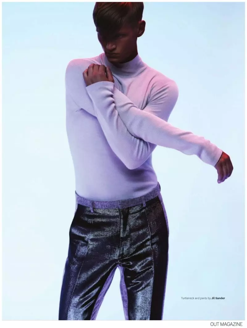 Model Sweden Alexander Johansson merangkul editorial fesyen dalam majalah Out edisi September 2014. Difoto oleh Tetsu Kubota untuk melihat inspirasi fesyen musim luruh yang futuristik, Alexander digayakan oleh Grant Woolhead. Daripada bentuk kotak sporty Calvin Klein Collection kepada kilauan musim luruh dari Jil Sander, Alexander tidak menghadapi kesukaran untuk menonjolkan diri daripada orang ramai.