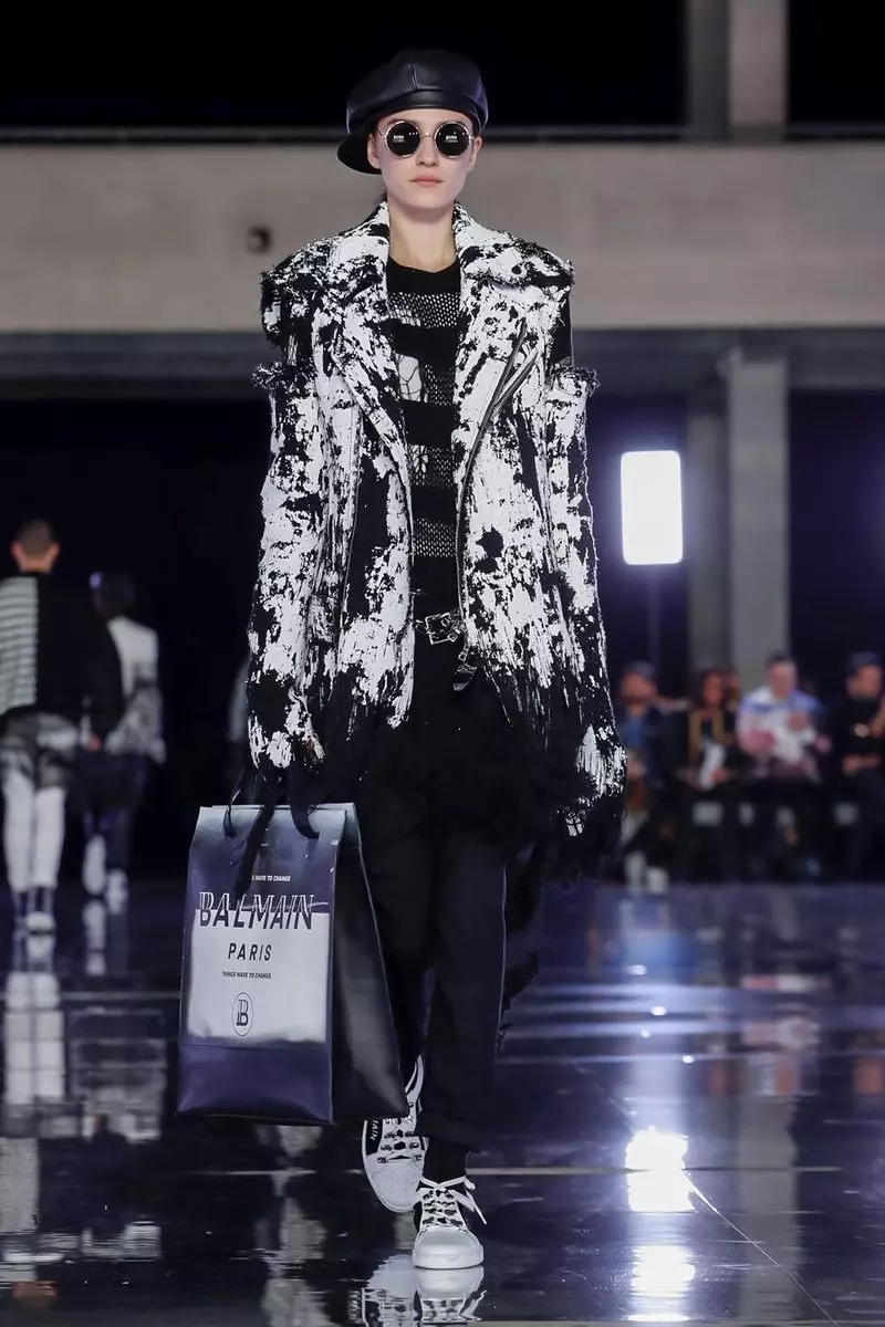 Balmain Homme uwe ndị nwoke na-ada ọdịda oyi 2019 Paris14