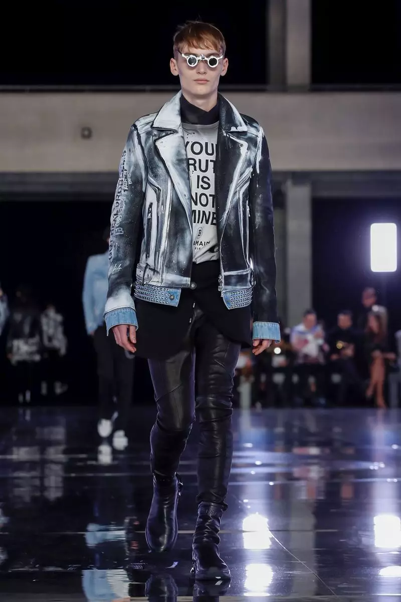 Balmain Homme ئەرلەر كىيىملىرى كۈزلۈك قىش 2019 پارىژ 33