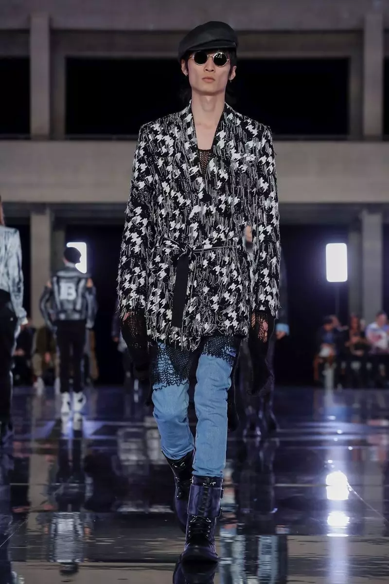 Balmain Homme vīriešu apģērbi rudens ziema 2019 Parīze34