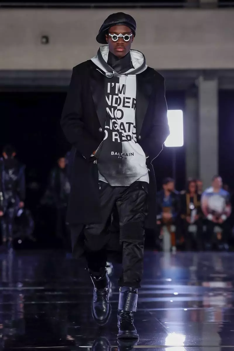 I-Balmain Homme Menswear Ekwindla Ebusika 2019 Paris61