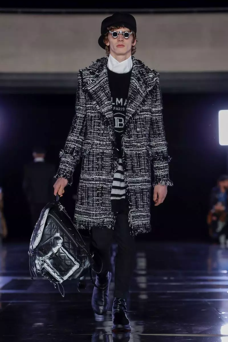 Balmain Homme vīriešu apģērbi rudens ziema 2019 Paris86