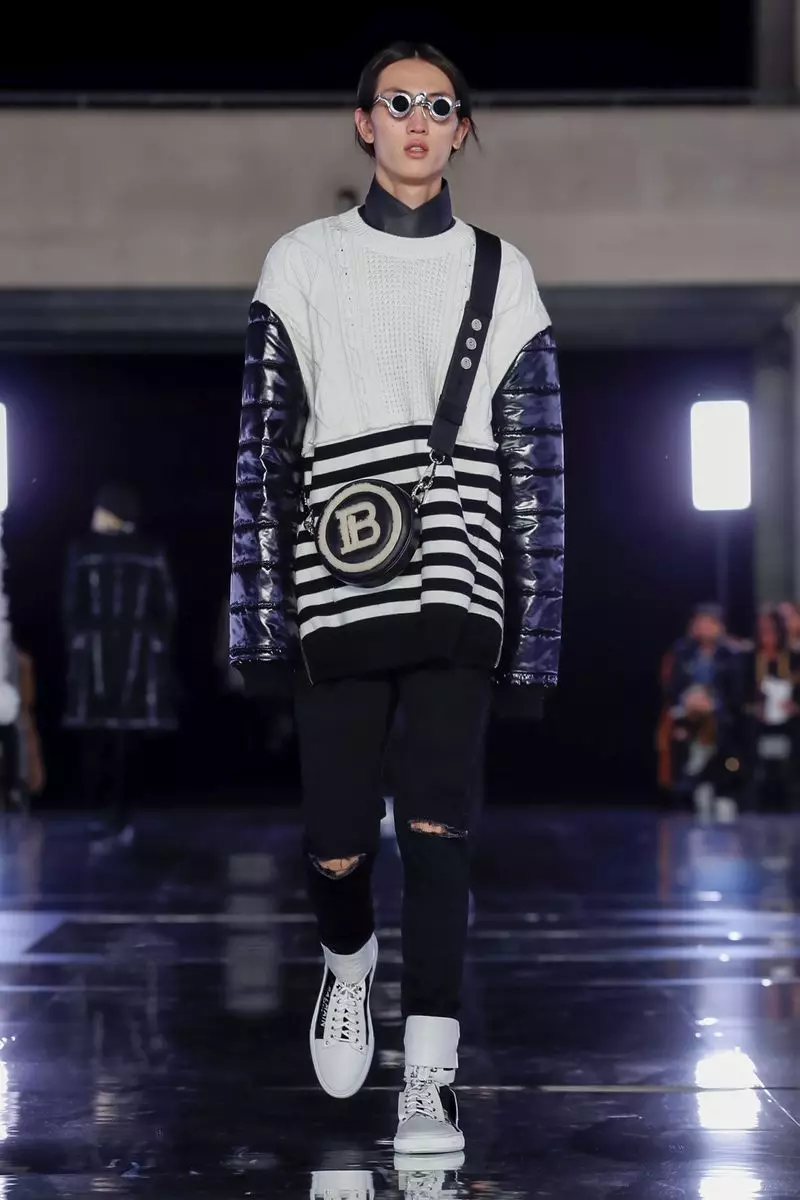 Balmain Homme vīriešu apģērbi rudens ziema 2019 Paris92