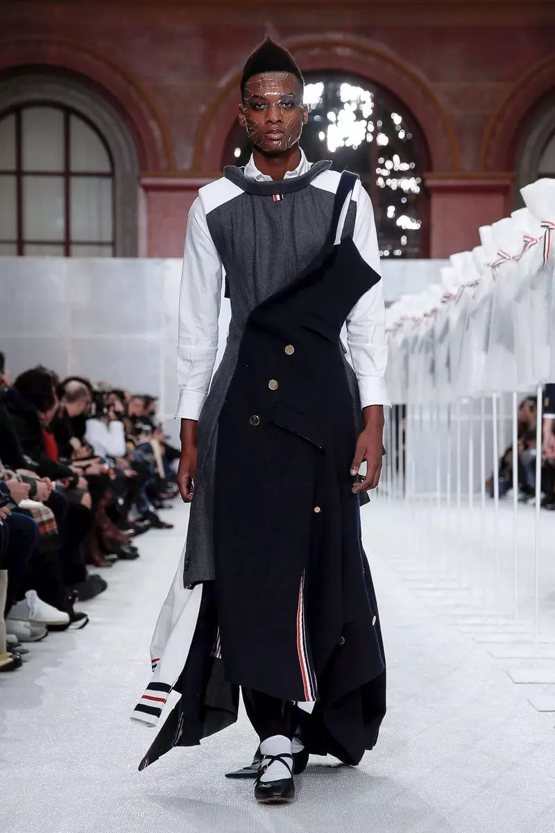 Thom Browne Vira Vesto Aŭtuno Vintro 2019 Parizo12