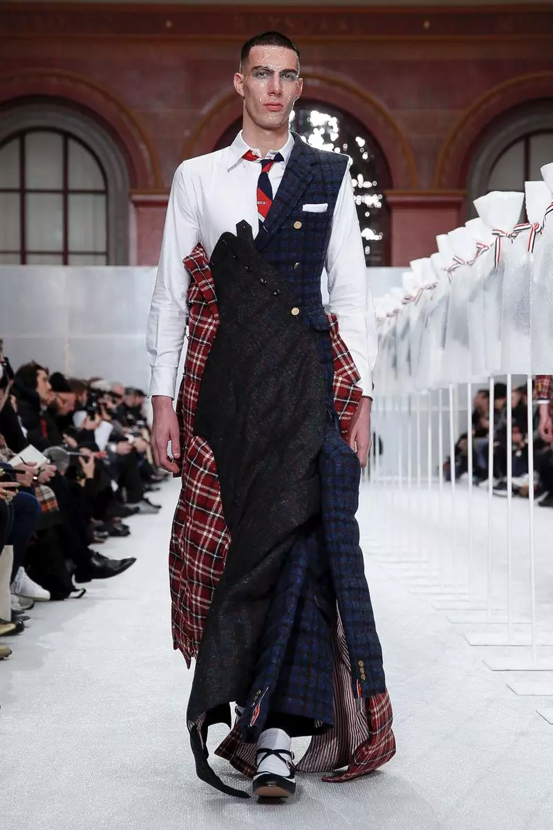 Thom Browne Vira Vesto Aŭtuno Vintro 2019 Parizo27