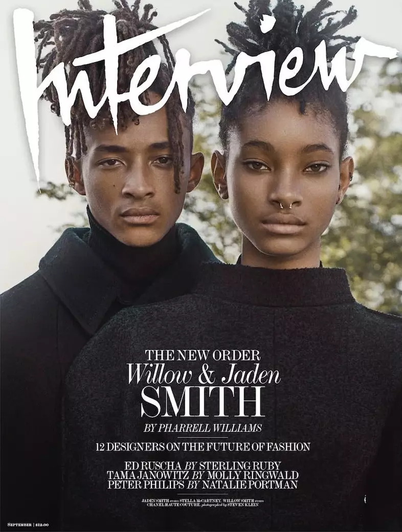 تقدم مجلة Interview Magazine لشهر سبتمبر 2016 عددًا من تصوير Willow and Jaden Smith للتصوير الفوتوغرافي لستيفن كلاين من تصميم كارل تمبلر ، وسنقدم بعض المقتطفات من كلمات فاريل ويليامز المكتوبة للمقابلة.