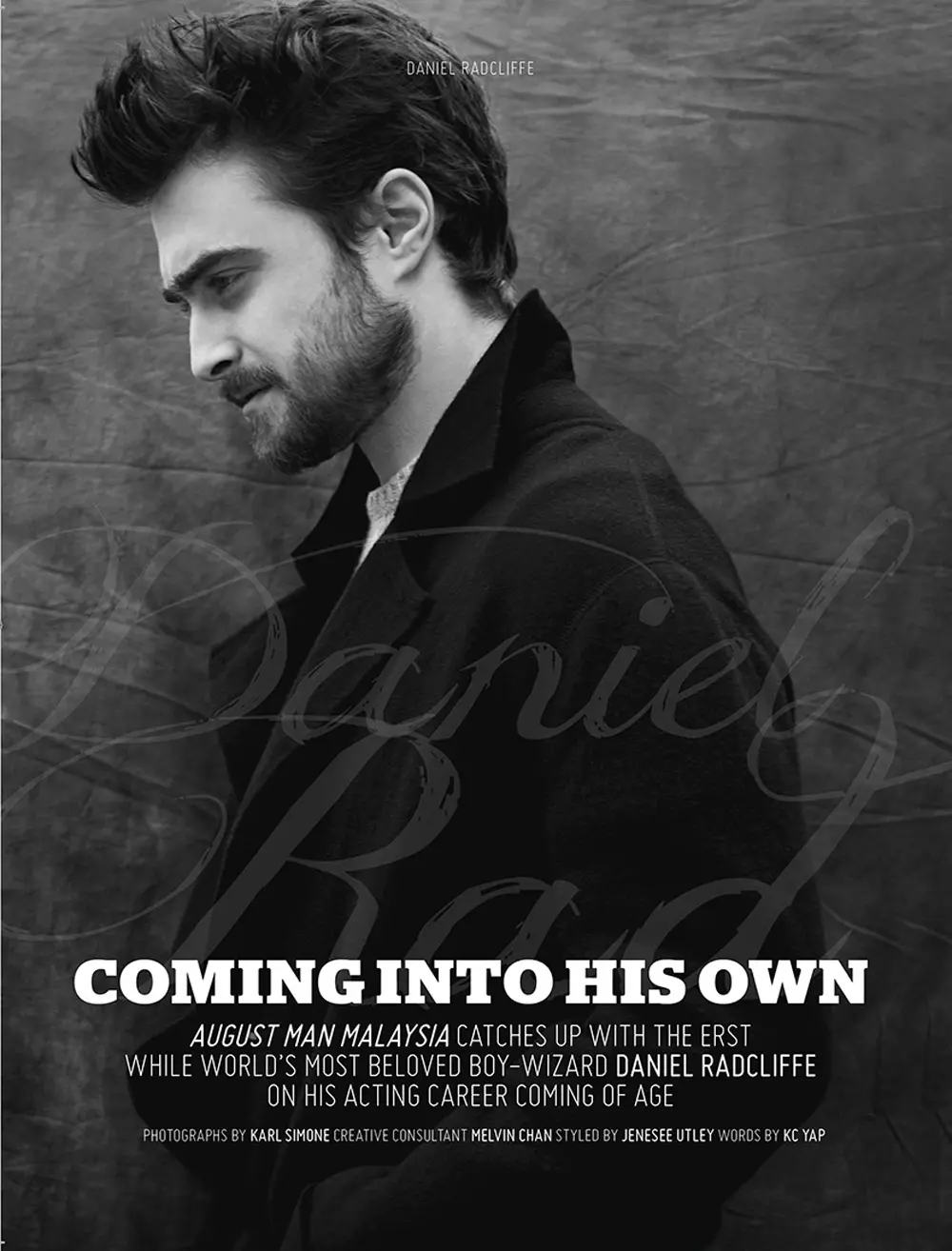 Kto by si to nemyslel, herec + Daniel Radcliffe hrá v novom septembrovom čísle 2016 August Man Malaysia, ktorú nafotil Karl Simone a styling má od Jenesee Utley, žiadny Daniel, ktorý by sa vydal na inú cestu.