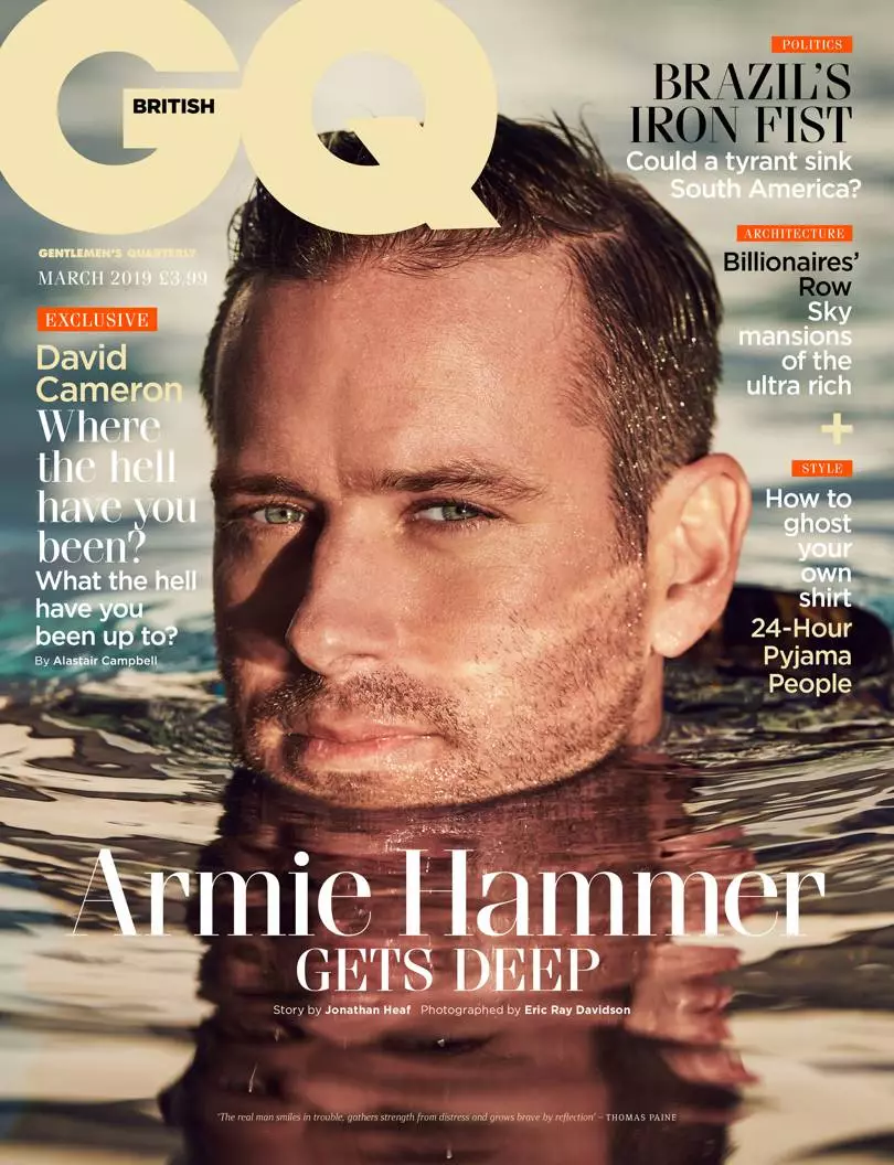 Sebapali Armie Hammer bakeng sa GQ ea Borithane ka Hlakubele 2019 19220_3