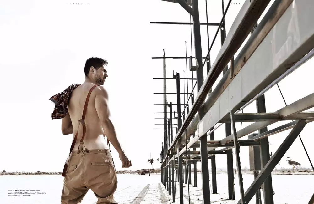 O modelo Evan Benham em uma fotografia capturada por Wander Aguiar.