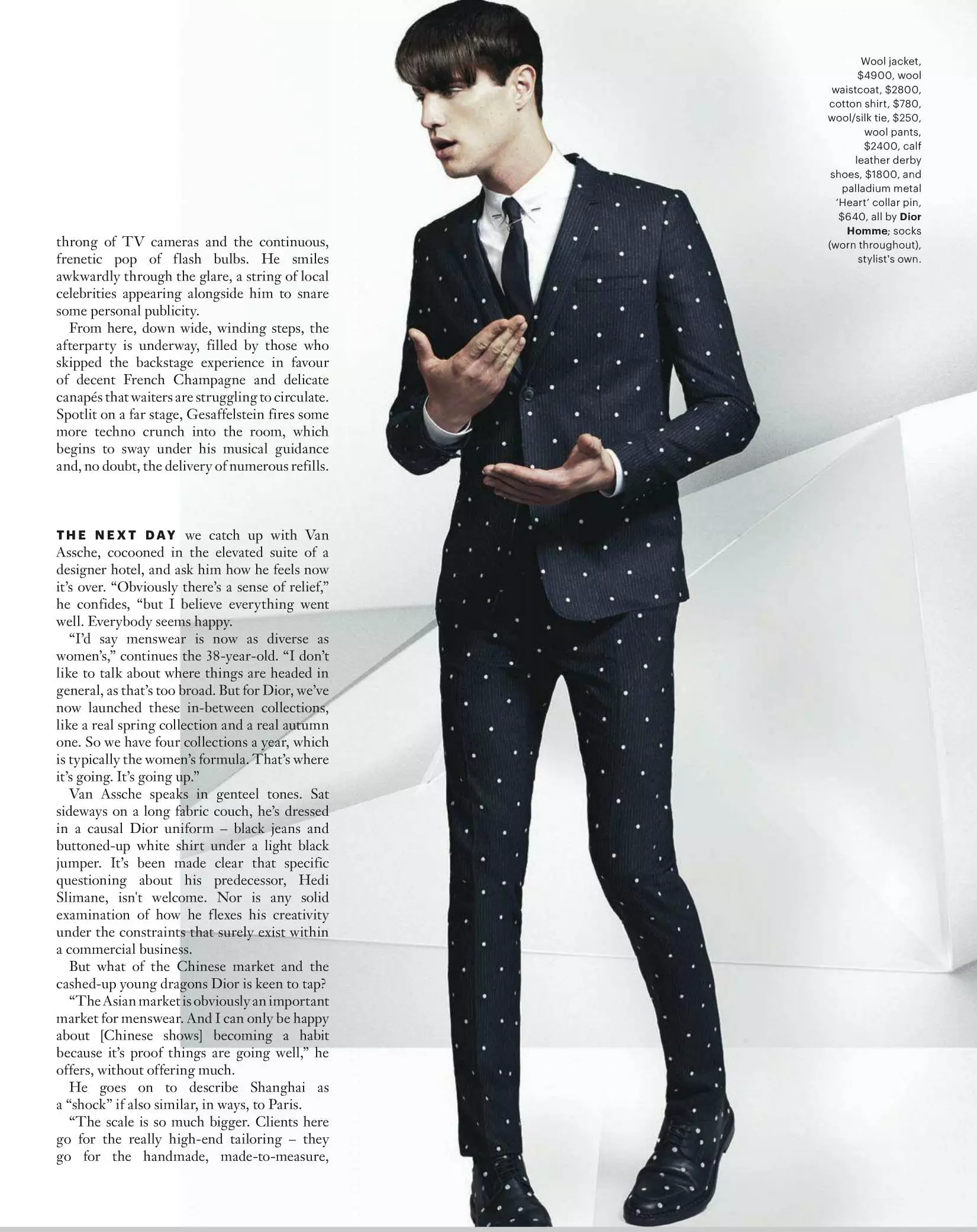 GQ Australia September / Oktober 2014 'HOW DIOR HOMME HIT SHANGHAI' Ph: David Slijper Styling: Wayne Gross