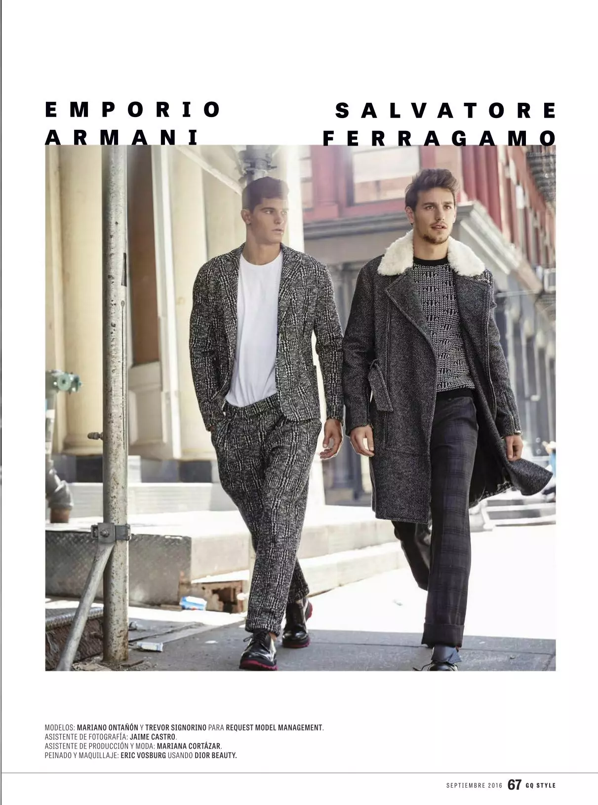 I modelli Trevor Signorino e Mariano Ontañón conquistano Manhattan e percorrono questo scenario perfetto per esplorare i look delle collezioni A/I 2016.