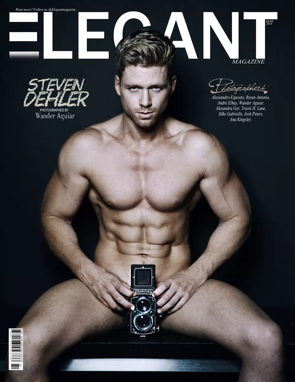 O le fa'ata'ita'iga o Steven Dehler o lo'o fa'aulu i luma se fa'avaa fou ma se tala mo Elegant Magazine, fa'aalia uiga mata'utia o Steven ua pu'eina e le tagata talenia Wander Aguiar.