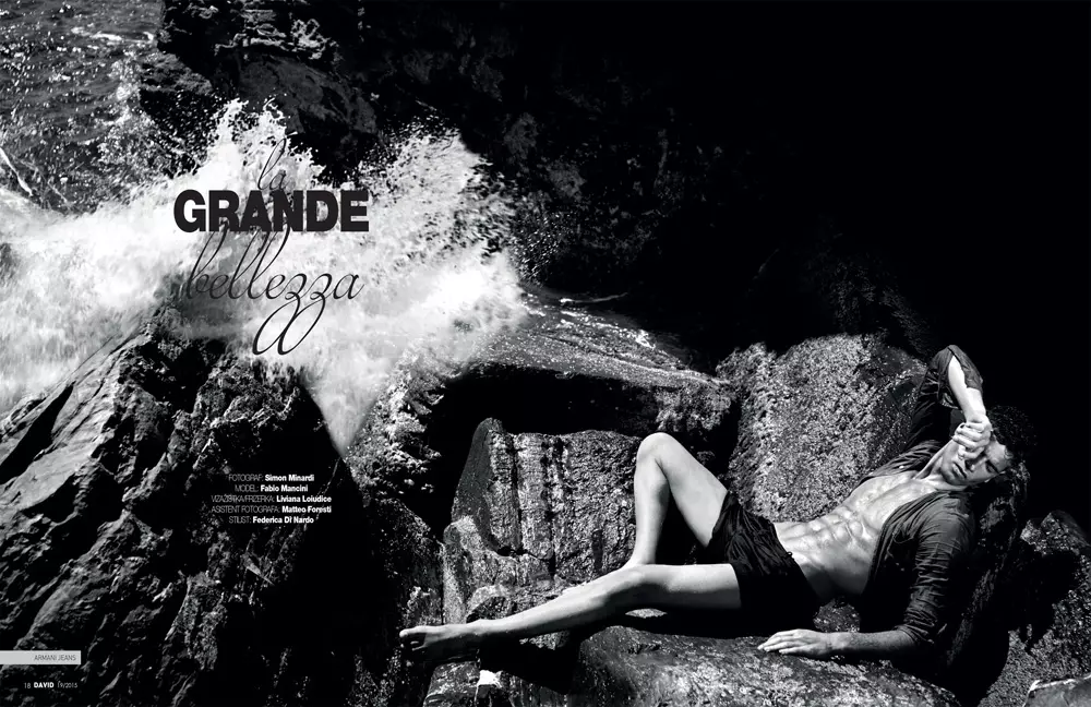 Fabio Mancini di sampul editorial LA GRANDE BELLEZZA untuk David Magazine Spring Summer 2015