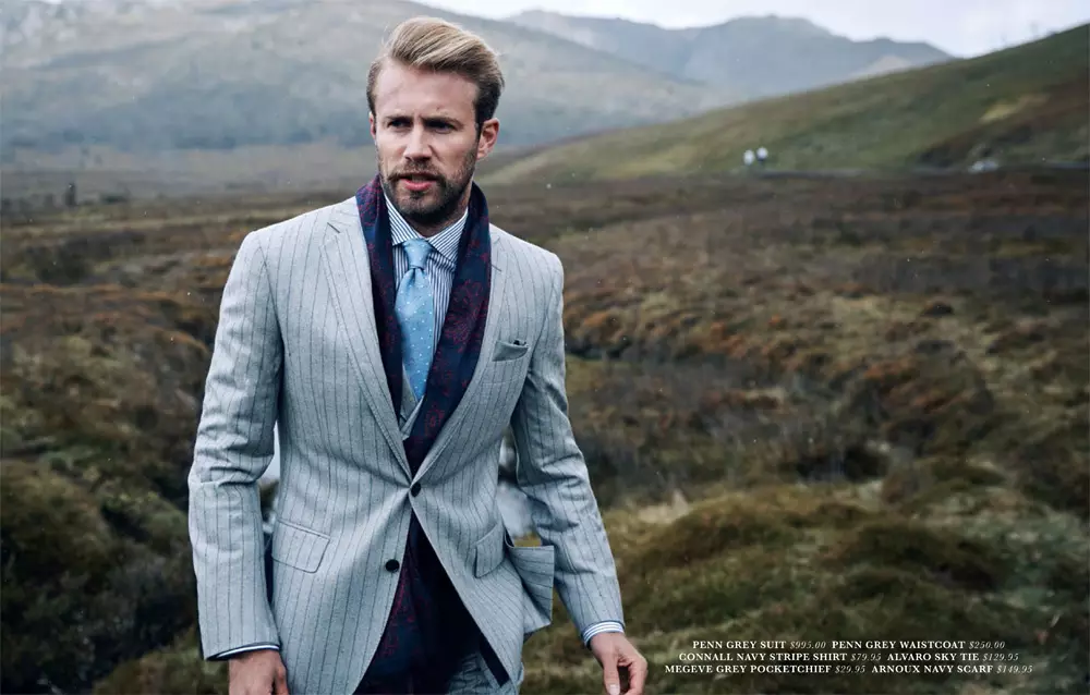 An karbo daga M.J. Bale Autumn/ Winter 2015 Campaign na maza. MJ Bale ya tafi dajin Cradle Mountain, Tasmania, don harba kamfen na Autumn/Winter 2015, wanda aka ɗauka a matsayin