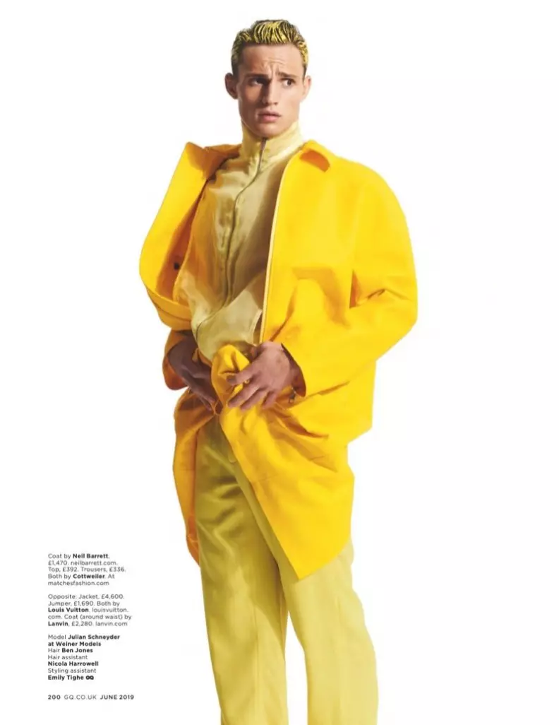 Ho phatloha ha 'Mala le Julian Schneyder bakeng sa British GQ May 2019 24068_8