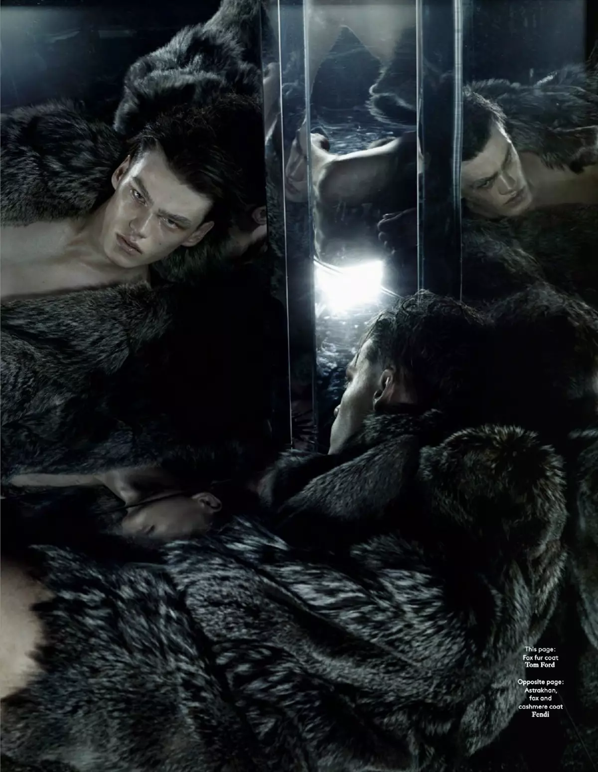 Vogue Hommes International F/W 14.15 THE PREDATORS Суратгир: Sølve Sundsbø Стилист: Бит Боллигнер Мӯй: Макияж Шон: Марла Камар