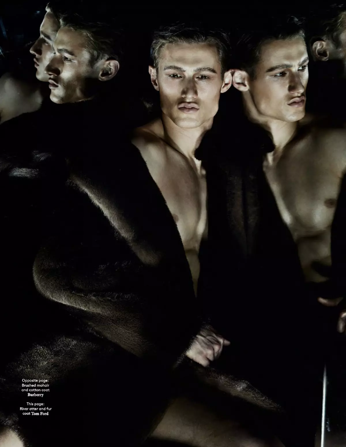 Vogue Hommes International осень / зима 14.15 ХИЩНИКИ Фотограф: Сёльве Сундсбо Стилист: Бит Боллиннер Прическа: Шон Макияж: Пояс Марла