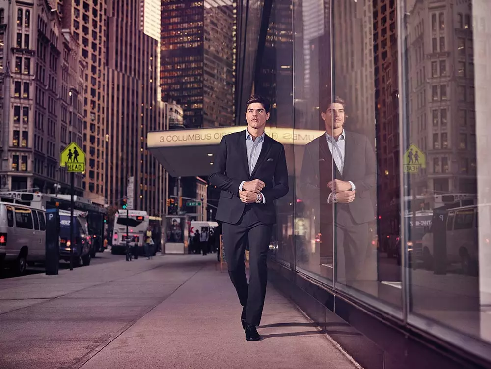 Ang mga modelo nga si Evandro Soldati ug Rafael Lazzini nga gibituonan sa bag-ong F/W 2015 ad shots para sa Highstil. Litrato ni Gustavo Zylbersztajn sa NYC.