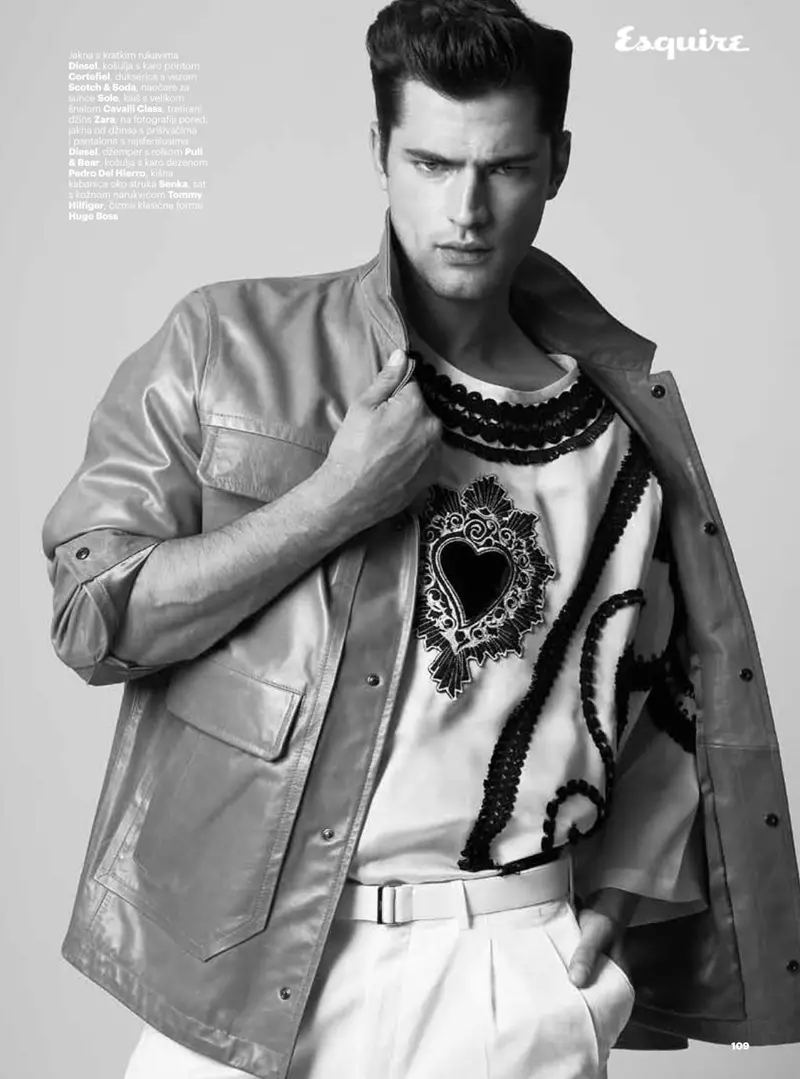 Plej alta modelo Sean O'Pry por Esquire Serbio ampleksas niajn paĝojn kun foto de Saverio Cardia.