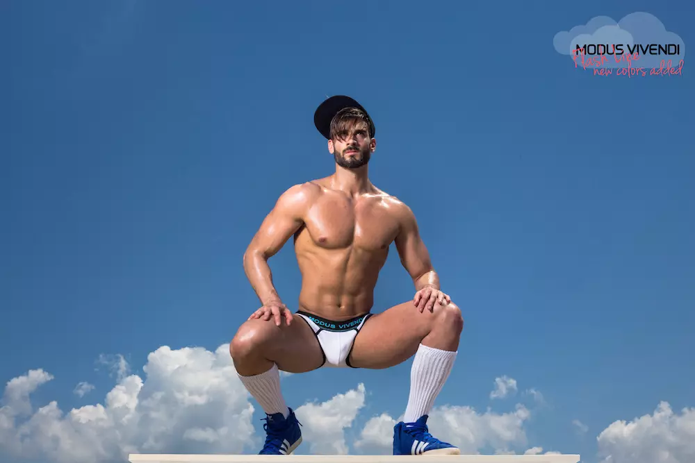 Depois do sucesso da primeira parte da campanha em que o modelo Alexandros Kaltsidis se fez passar por limpa-vidros, a segunda parte apresenta-o como o homem nas nuvens, posando nas novas cores da linha que acabamos de adicionar. A linha Modus Vivendi Flash agora tem mais novas combinações de cores, com 18 itens no total, 6 para cada estilo de roupa íntima (cuecas super decotadas, cuecas clássicas e boxers corte brasil). Espero que você goste!