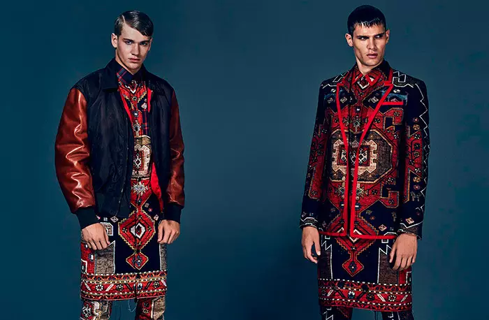 Liam Vandiar e Matty Carrington fotografiados por Mark Cant e estilizados a Joseph Kocharian con pezas FW15 de Moschino, Sibling, Givenchy e máis, para o último número da revista Attitude.