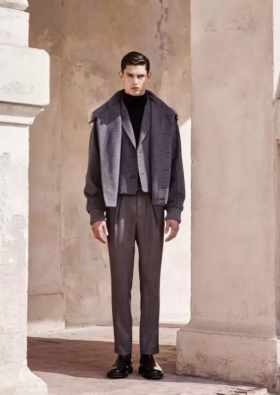 Corneliani nije F/W 2015 Lookbook neutraal formeel palet en it stribjen nei tekstylplezier foar in hedonistyske garderobe!