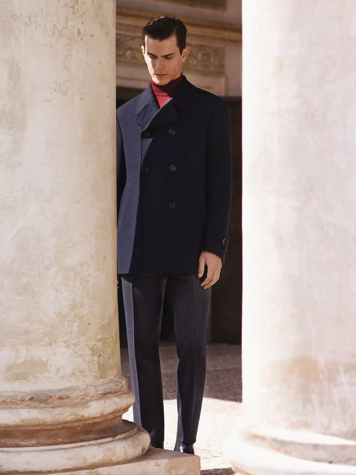 Corneliani nije F/W 2015 Lookbook neutraal formeel palet en it stribjen nei tekstylplezier foar in hedonistyske garderobe!