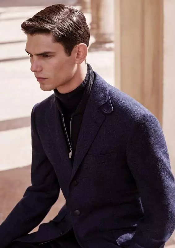 Corneliani nije F/W 2015 Lookbook neutraal formeel palet en it stribjen nei tekstylplezier foar in hedonistyske garderobe!