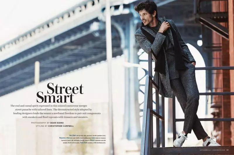 Azala Rovv Report Magazine, Andrés Velencoso gizonezko modelo espainiarra izeneko moda editorial harrigarri batean posatzen ari da