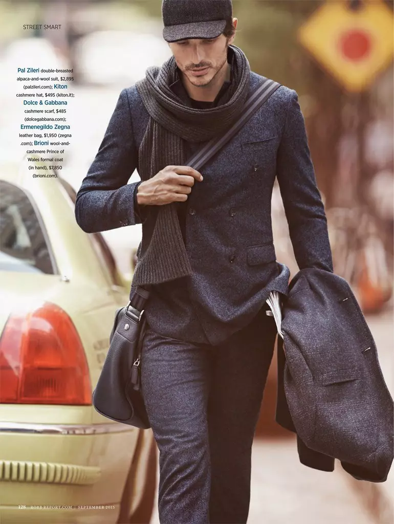 Cover Rovv Report Magazine, het Spaanse mannelijke model Andrés Velencoso poseert in een geweldige mode-redactie genaamd