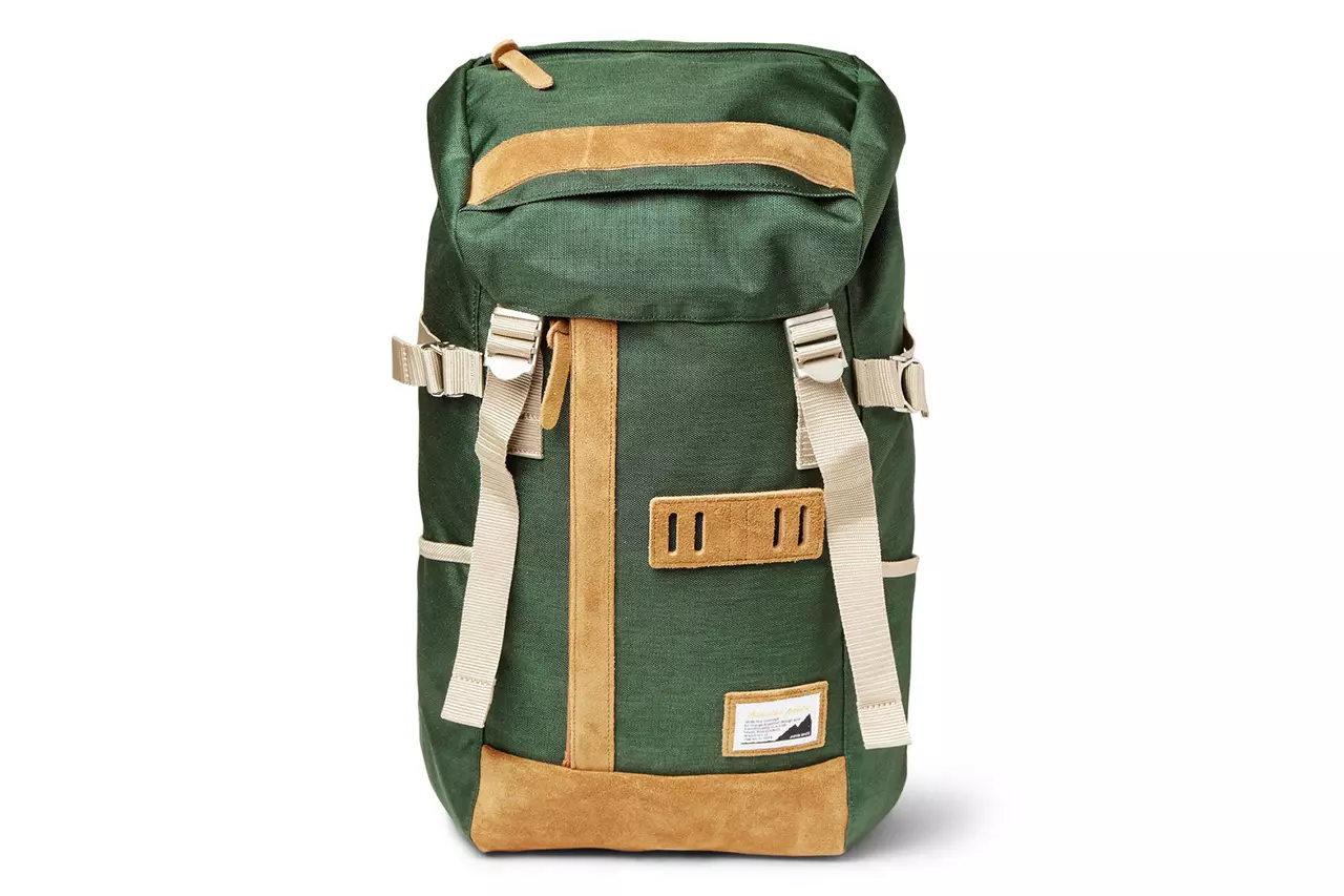 master-piece Over Suede-Trimmed Nylon Backpack