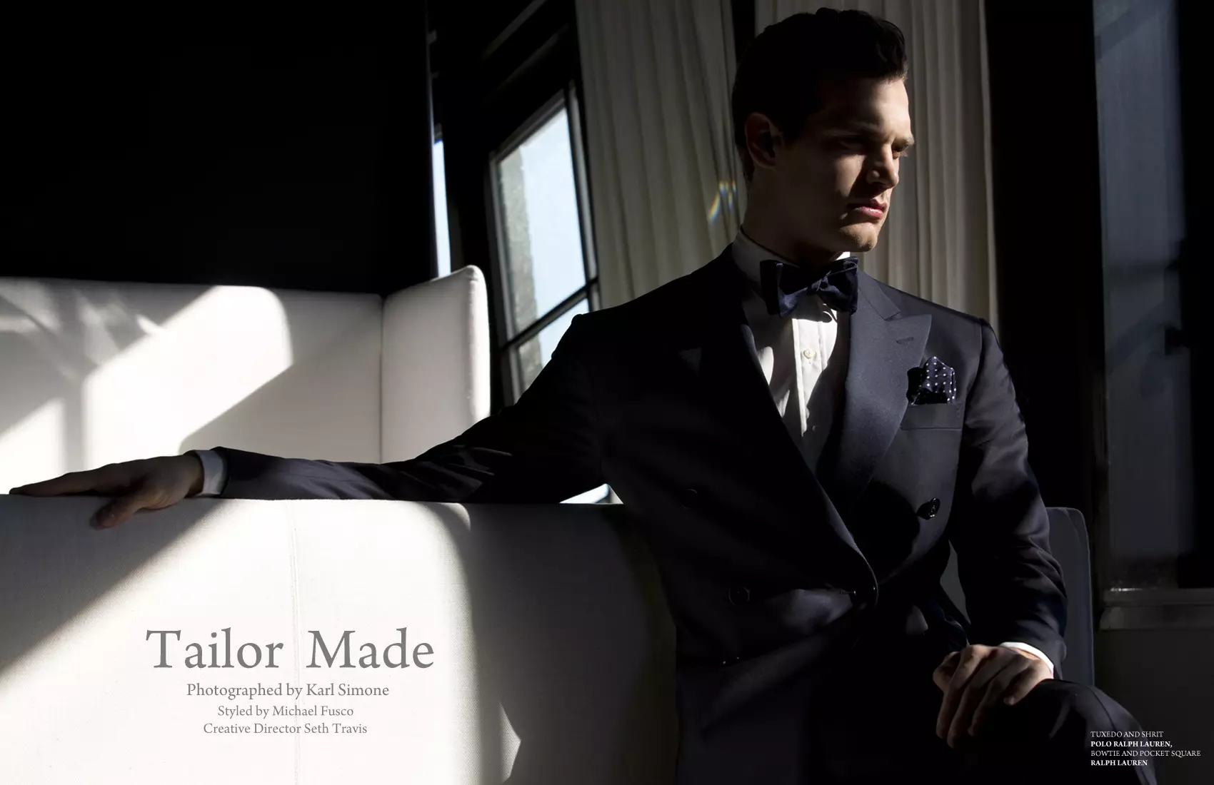 “Tailor Made” bài xã luận mới cho tạp chí Man of Metropolis với Sean Harju từ Soul Model Management do bậc thầy Karl Simone chụp. Được tạo kiểu bởi Michael Fusco.