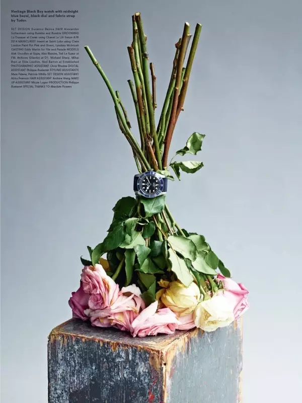 Con una elegante fotógrafa Andrea Spotorno entrega un editorial fascinante para la revista de moda AnOther MAN en la edición O / W 2014, para esto se trata del estilismo de Mattias Karlsson, la idea es genial, con elementos naturales (flores) para plasmar relojes de lujo, zapatos u otros. accesorios de lujo.