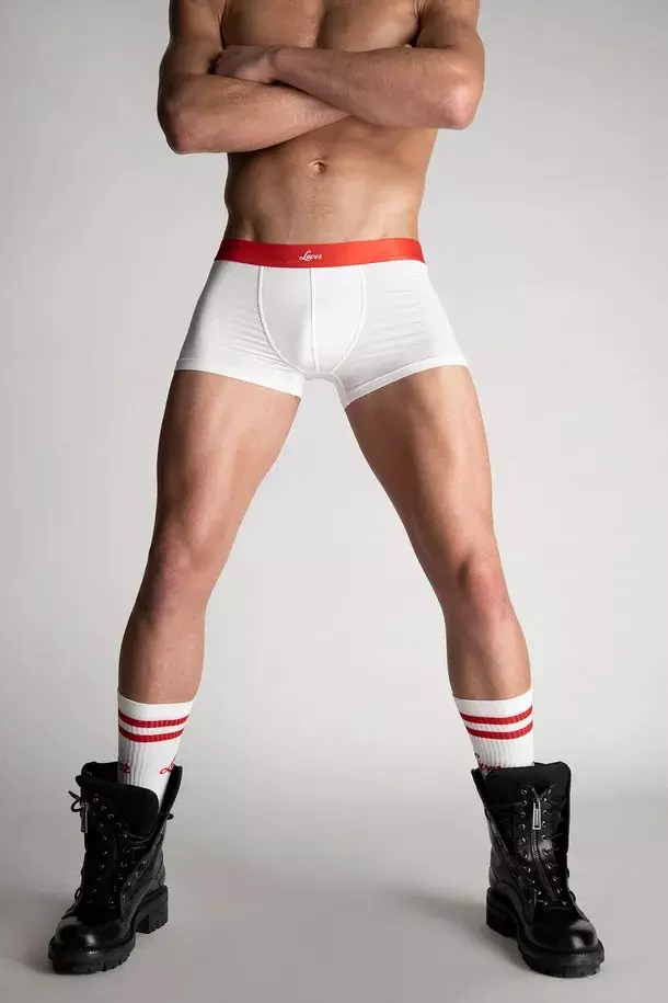 Dsquared2 Di Roja Evîndaran de Exclusive Underwear Serhêl Lover Trunks White