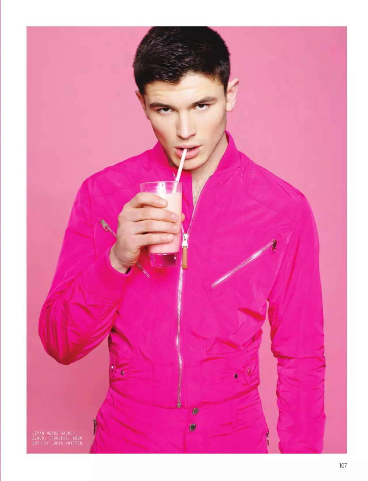 اربع تي We Wear Pink for Attitude - فيبروري 2015 by Photographer Dimitris Theocharis, Fashion by Joseph Kocharian, Grooming by Nibras Models: Jack Holland at PRM, Jevan Williams at Select.