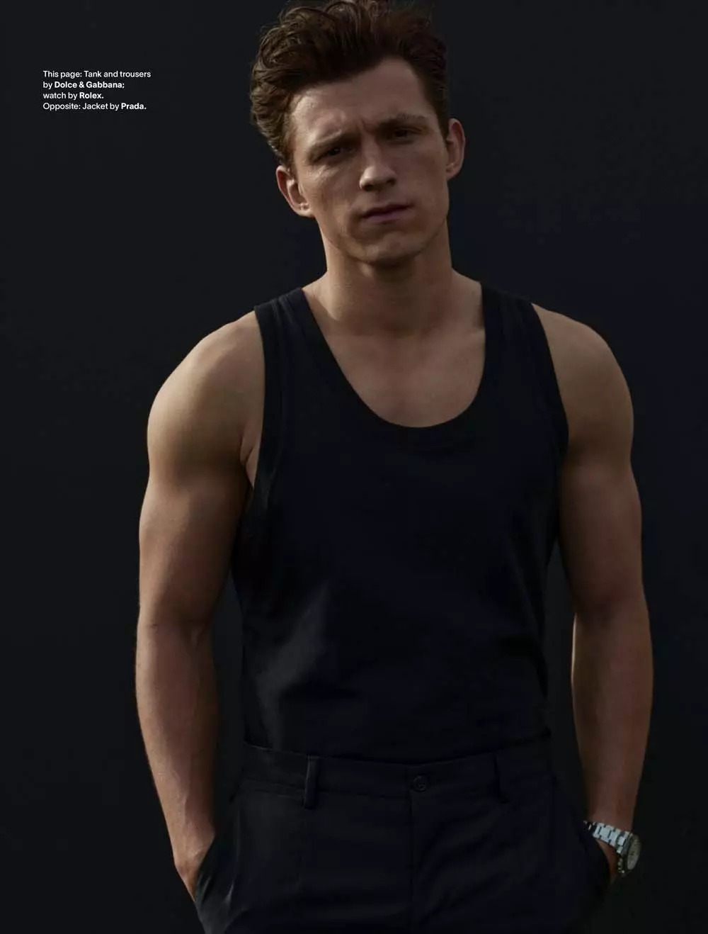 Tom Holland pikeun AS Esquire Maret 2021 Redaksi